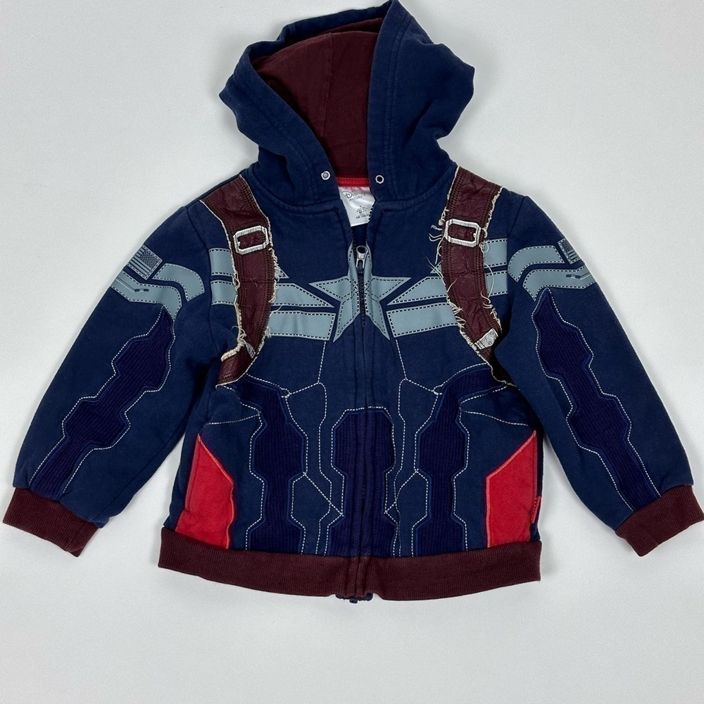 Toddler Boy Captain American Zip Up Hoodie